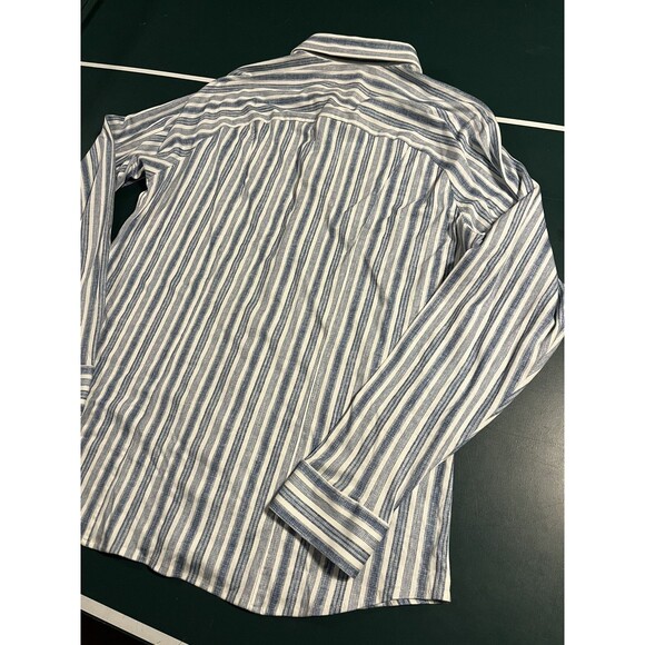 Desoto Made In Europe Long Sleeve Striped Button Shirt XL Designer 100% Cotton - Picture 7 of 8